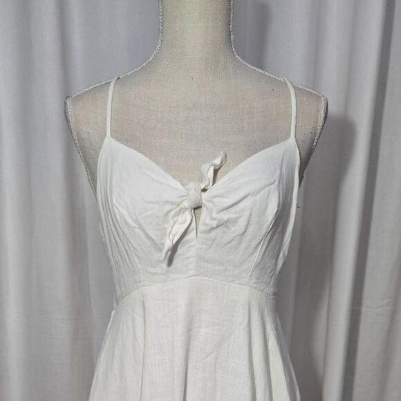 Aakaa Sleeveless Boho Style Midi Dress Eggshell White Sz L NWOT - Picture 5 of 7